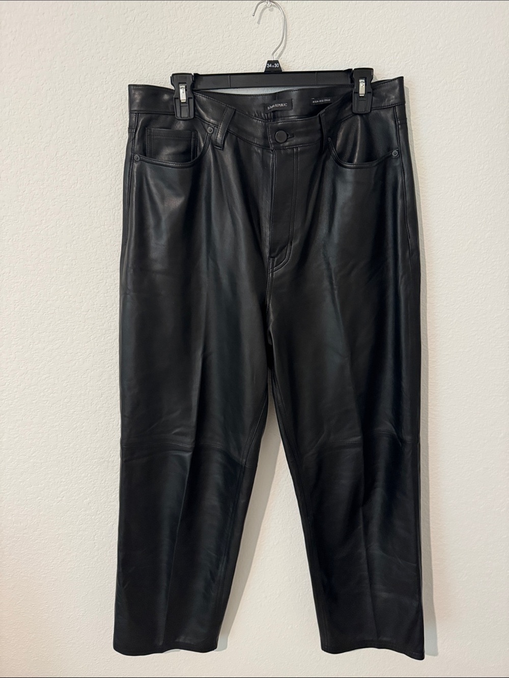 Banana Republic Black lamb Leather Relaxed women’s Jeans